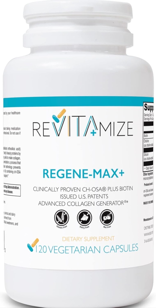 Regene- MAX + Plus biotin, hår, hud og negle. Reducer fine linier og wrinkler. Forøg Collagen produktion