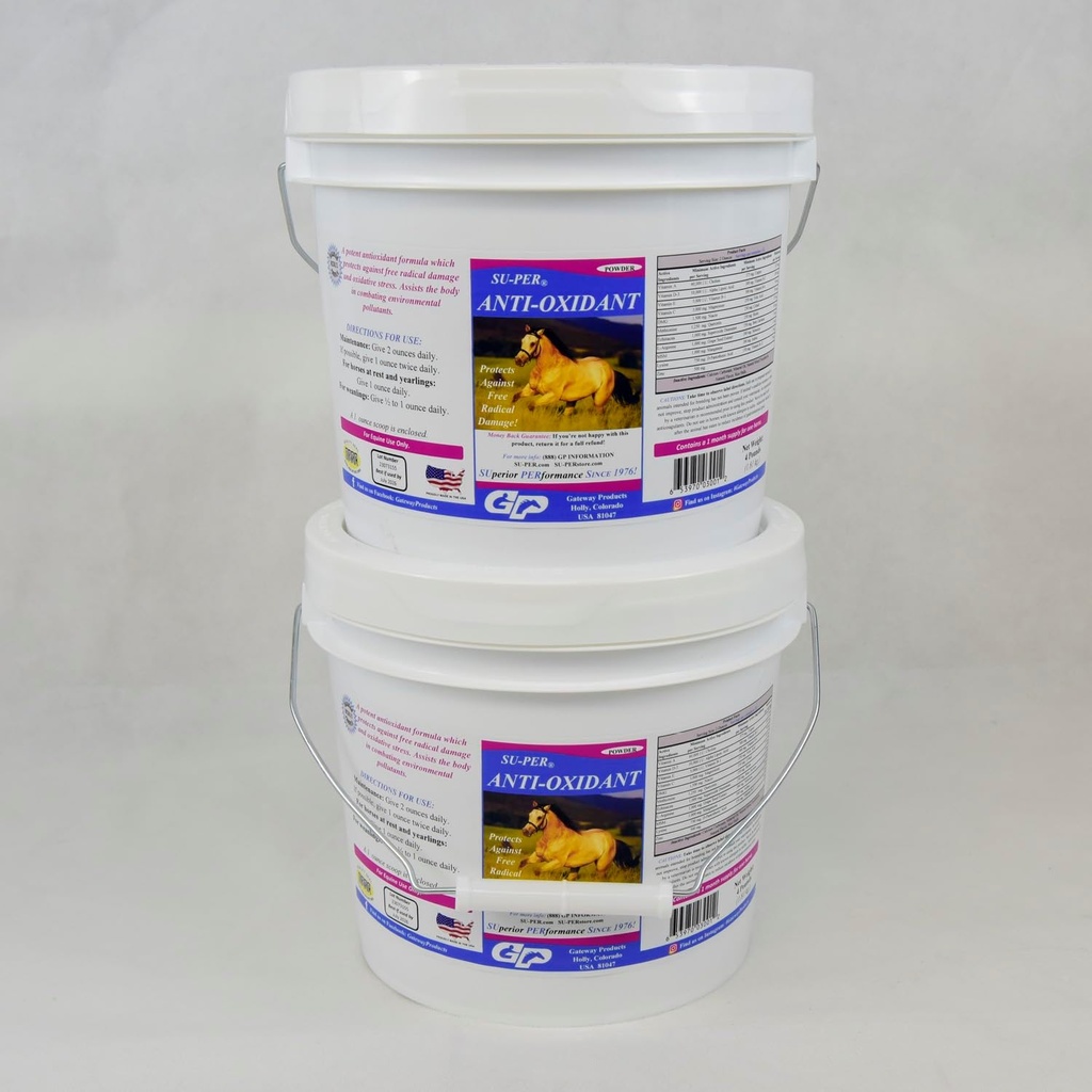 SU- PER Antioxidant supplement til heste - Equine Selenium Vitamin & Essential Antioxidant Support - 4 Pounds, (2 Pack)