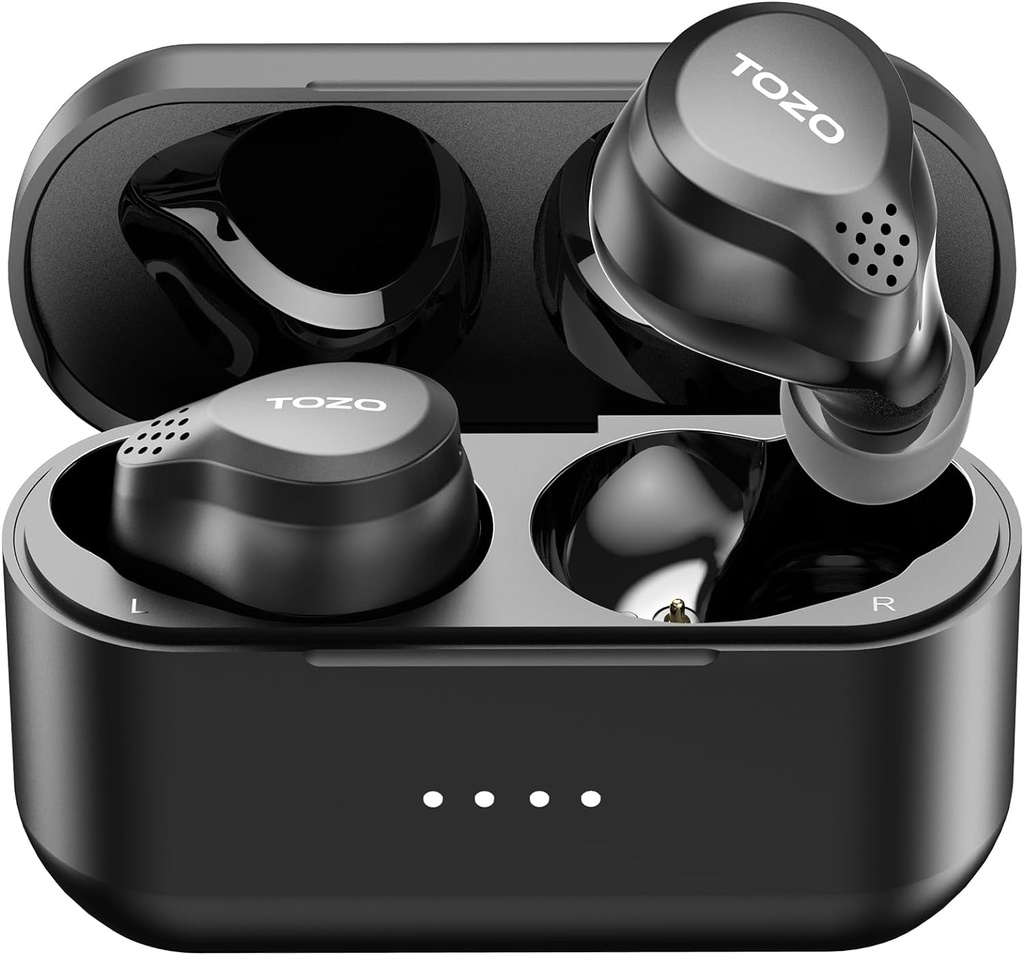 TOZO Ny NC7 All- Funktion Hybrid Aktiv Støj Annullering Trådløse Earknopper, Bluetooth 5.3 Hovedtelefoner med Ultra Long 72H Playtime, in- Ear Detection, App Customization, Immersive Sound Deep Bass Headset