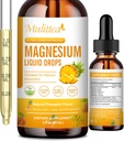 Magnesium 500mg flydende dråber - Høj Absorption 5- in-1 Magnesiumkompleks tillæg med glycinat, malat, citrat, Taurat - for ben, muskler, nerver & energi - Vegansk formel, sukkerfri, 2 Fl.oz