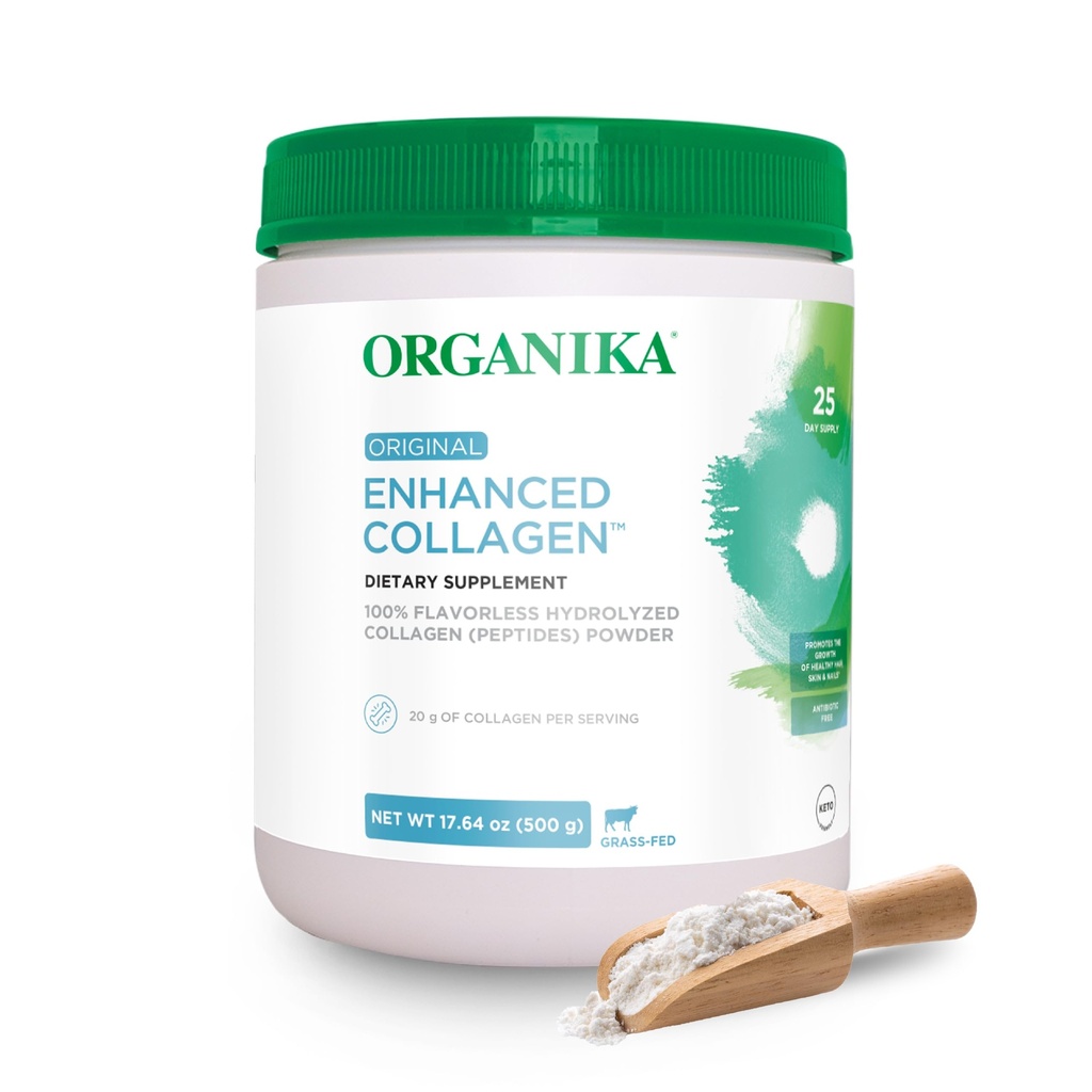 Organika Forbedret hydrolyseret collagen peptider pulver: Easy Absorption Unflavored collagen pulver til hud, hår, negle, joints, muskler, & Gut - Keto, GMO- Free, Grass- Fed - 25 Day Supply - 18 oz