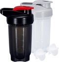 Shaker Flaske Protein Shakes Cup 10 Ounce Shaker Flaske med Whish Balls, Protein Shake Flaske sæt til Protein Mixes, Shakers for Protein Shakes, Shaker Cup, Protein Shaker, Black + Grey, 2PCS