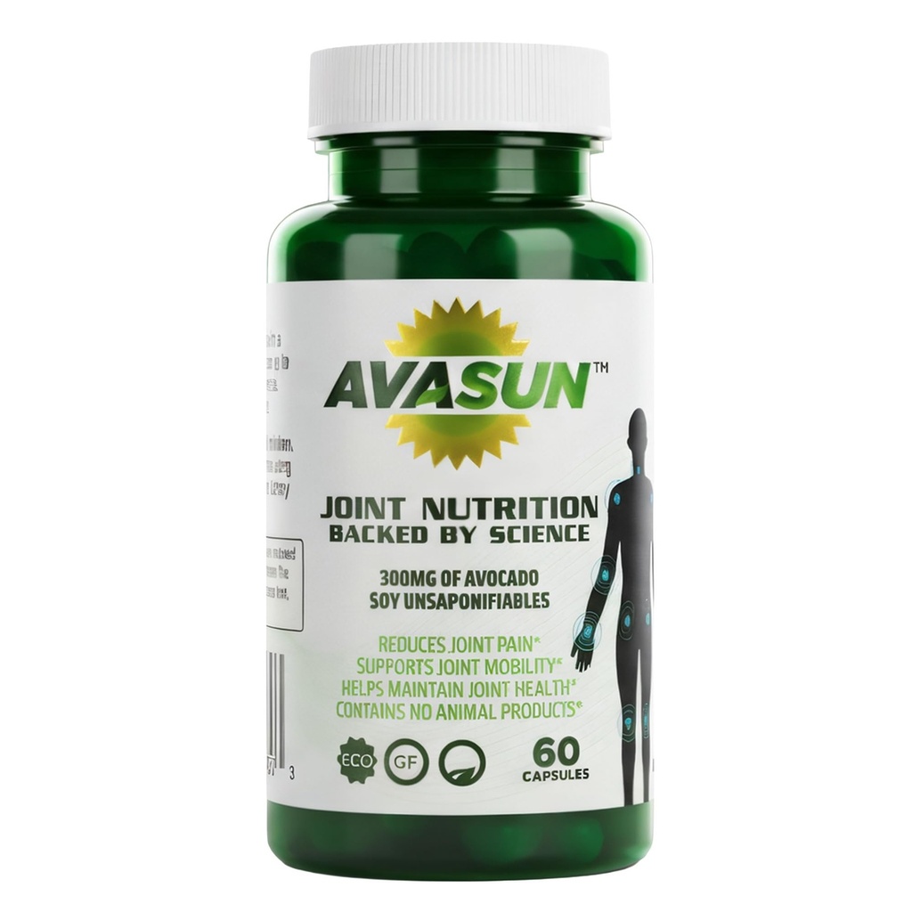 Fælles sundhedsstøtte supplement, Bakket af videnskab, Avocado Soy Unsaponieable, 300Mg ASU, Plant Based, Dairy Free, Gluten Free, Non- GMO, 60 Daily Capsules per flaske (2 Month Supply)