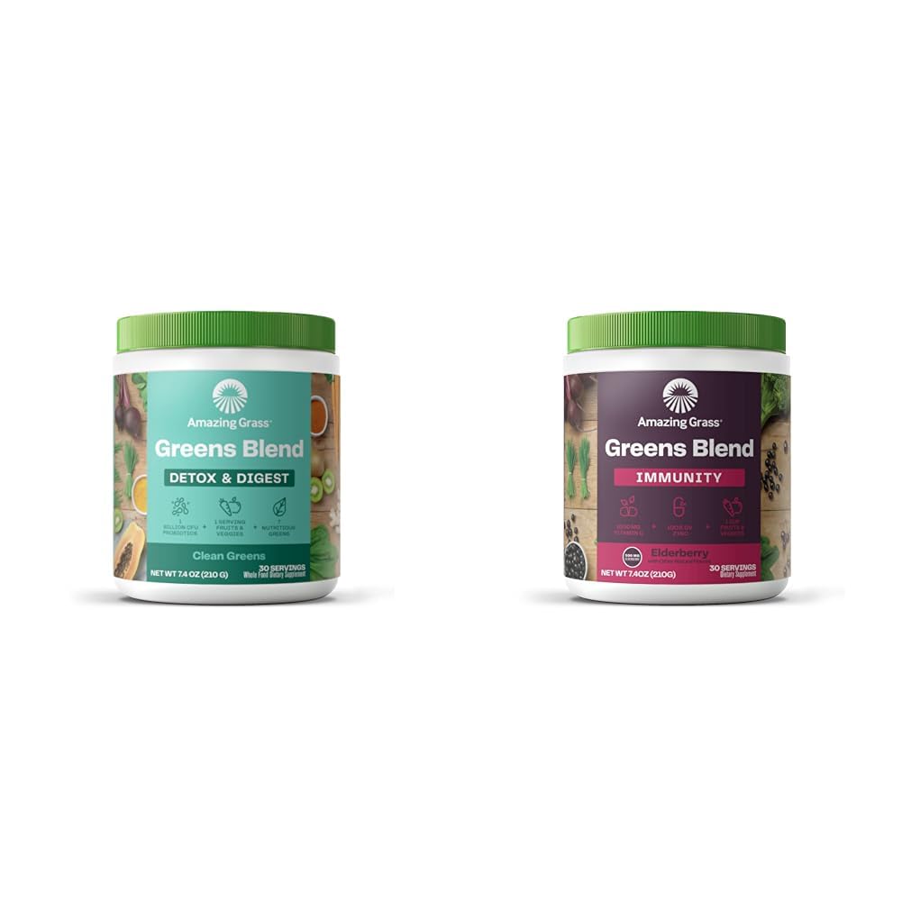 Amazing Grass Green Blend Detox & Digest: Smoothie Mix, Rengøre med Super Green Powder & Greens Blend Superfood til immunforsvar: Super Green Powder Smoothie