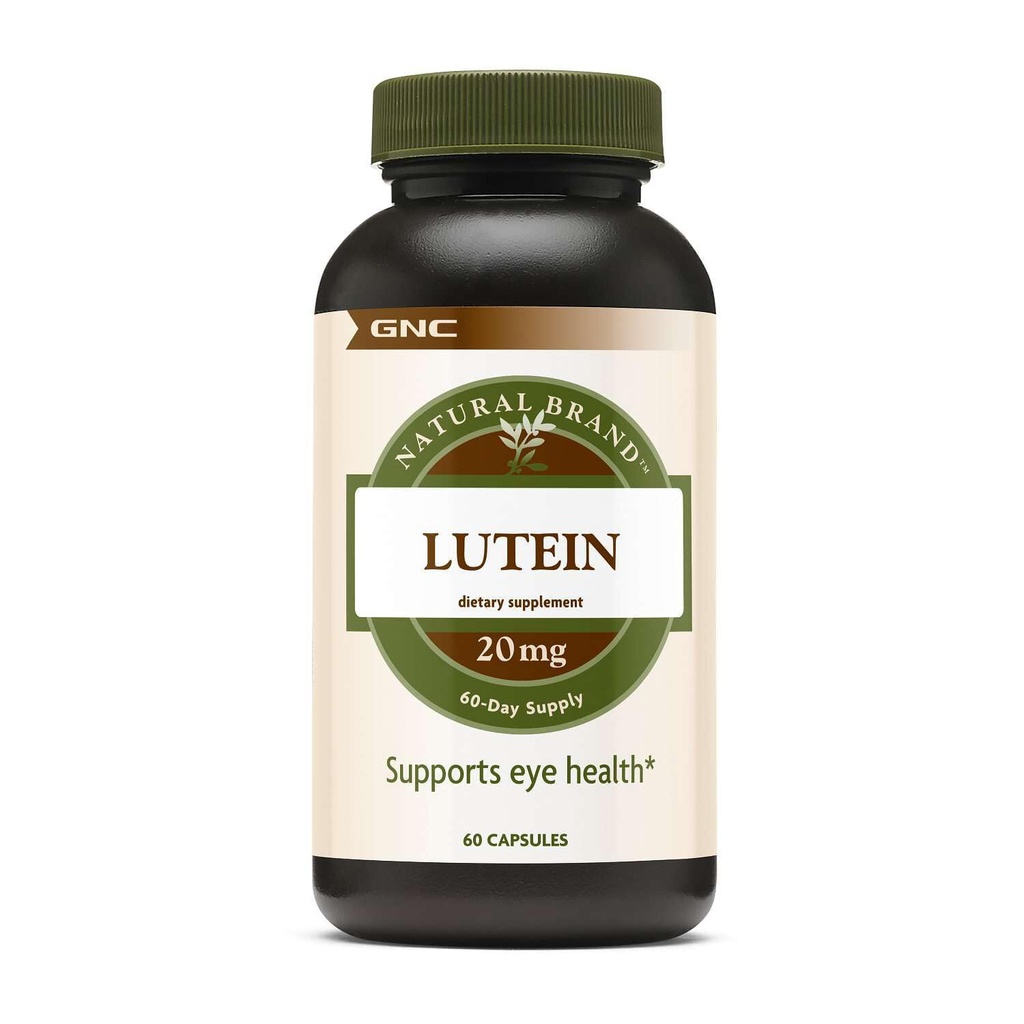 GNC Natural Brand Lutein 20mg, understøtter øje sundhed, 60 kapsler