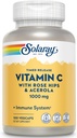 SOLARAY C-vitamin 1000mg - tidsfrigivelse C-vitamin kapsler w / Rose HIPS og Acerola til Bioflavonoid Support - Two-Stage, All- Day immunsupport - Vegan, 60 Day Garanti, 100 Servere, 100 VegCaps