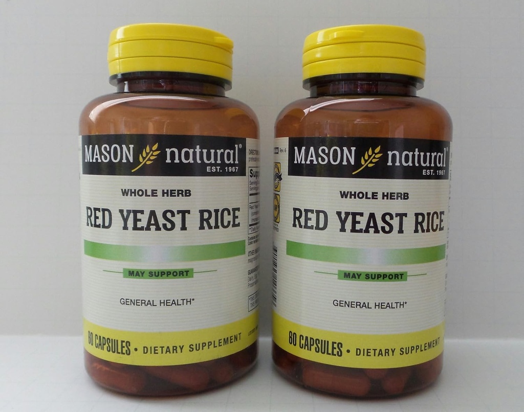 MASON NATURAL Red Gær Rice Kapsler - 60ct, pakke med 2