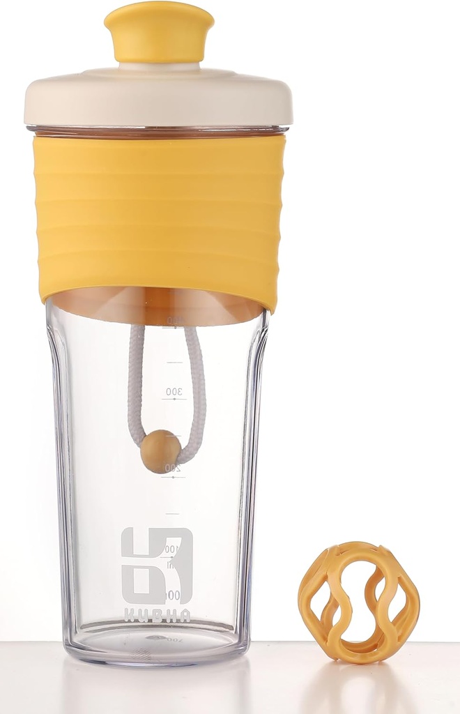 2. Generation shaker flaske til protein med mixing Ball - Perfekt til træning og udendørs brug, 24-Ounces Whey Protein Shaker med klar måling (Orang)