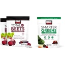 Kraftfaktor Total Beets Soft Chews med Beetroot, Grapeekstrakt, Antioxidanter, Nitrater, L- Citrullin, 120 Greve, 2-Pack og Smarter Green Superfood Chews med 25 + Superfood, Probiotika, Antioxidanter, og Fiber, 60 Greve