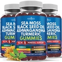 Sea Moss Gummies, Sea Moss, Black Seed, Ashwagandha, Gurkemeje, Manuka Honey, ACV, Mælkebøtte, Black Pepper, Burdock, Bladderwrack, Vegan- 180 Greve
