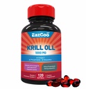 Antarktiske krill Oil 1000mg, Omega 3 Supplement Budding EPA, DHA, Phospholipider og Astaxanthin- 120 Softgels