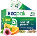 EZC Pak 5- Day Tapered immunforsvar Booster - Vitamin immunforsvar supplement, Echinacea, Zink vitamin C, immunboostere til voksne - Immunstøtte vitaminer (pakke med 2)