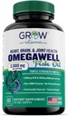 vokser vitamin Triple Strength Omega 3 Fish Oil, 800 mg EPA 600 DHA supplement til hjerte, hjerne & immunforsvar, Absorb Triple Strength, bæredygtigt sourced - Mini Softgels - 30 dages forsyning
