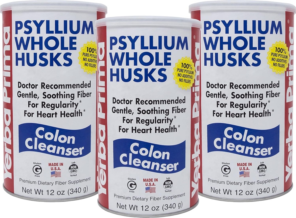 Yerba Prima Psyllium Hele husene Colon Cleanser, 12 Ounce (pakke af 3)