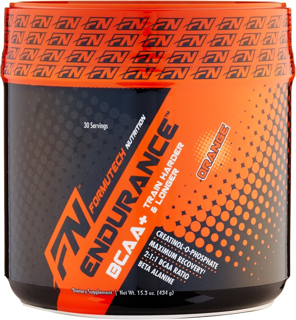 Endurance BCAA Plus, designet til træning hårdere og længere med Beta Alanine, Orange, 434 Gram
