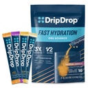 DripDrop Hydration Pakker - Tropisk sort Pack - Single Serve Electrolytes Powder Mix - Mango, Açaí, Passionsfrugt, Piña Colada - Non- GMO, Gluten Free, Vegan - 16 sticks