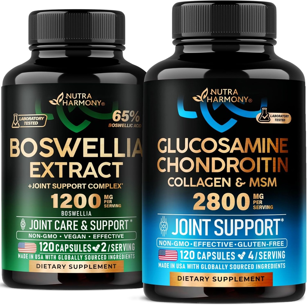 NUTRAHARMONY Glucosamin Chondroitin & Boswellia Extract Kapsler