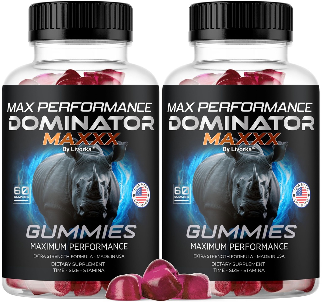 (2 Pack) Dominator Maxx Gummies for Mænd - Dominator Maxxx Natural Daily Nutrition Support Premium Advanced Formel Multivitamin Pills for Total Sundhed & Wellness, 120 Gummies for 2 Måneder