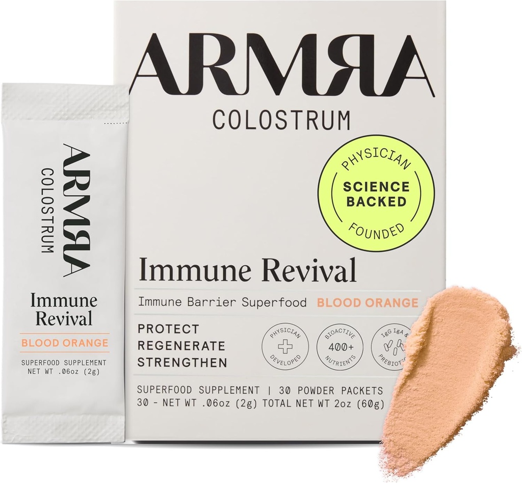 ARMRA Colostrum ™ Pulver • 124; Blod Orange • 124; Gut Sundhed & Bloating • 124; Hud & Hår • 124; Immunitet • 124; Keto, Gluten & Fedtfri • 124; 30 Servering
