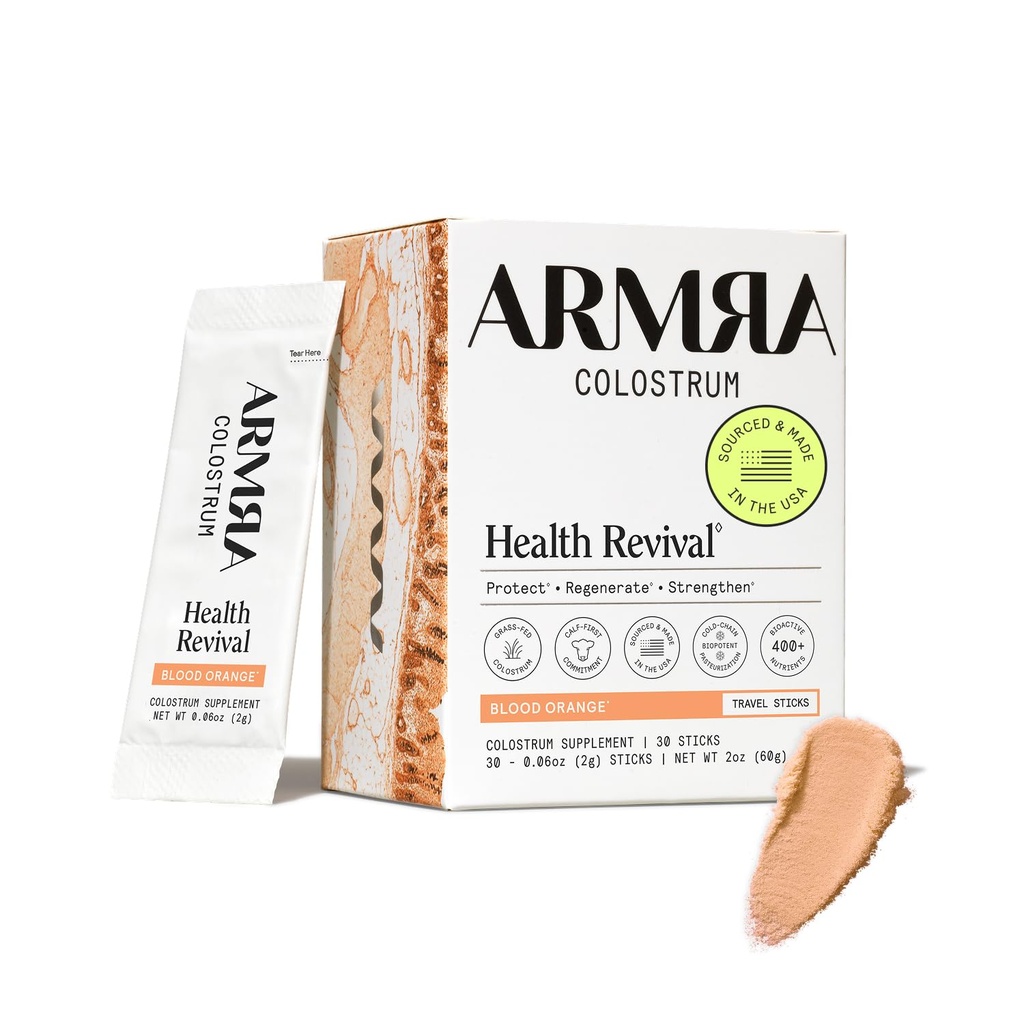ARMRA Colostrum ™ Pulver • 124; Blod Orange • 124; Gut Sundhed & Bloating • 124; Hud & Hår • 124; Immunitet • 124; Keto, Gluten & Fedtfri • 124; 30 Servering
