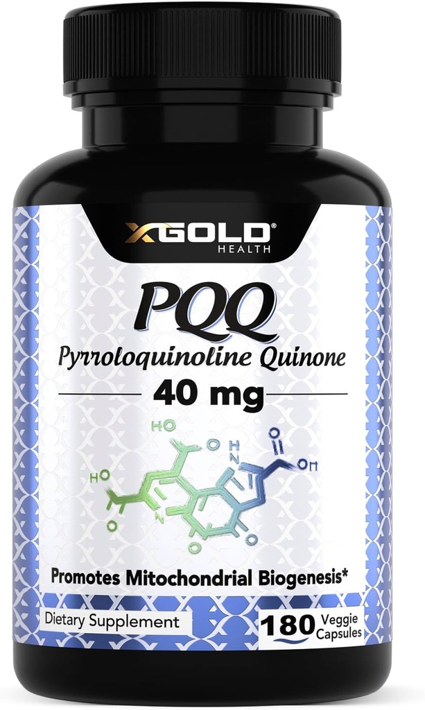 Fermented PQQ 40mg (99.7%+ Pure) – Mitochondrial Support, Energy Boost, Heart & Brain Health, Better Sleep – Non-GMO Supplement