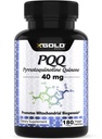 Gæret PQQ 40mg (99,7% + Pure) - Mitokondriel Support, Energy Boost, Heart & Brain Health, Bedre søvn - Non- GMO supplement