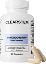 CLEARSTEM - MINDBODYSKIN Hormonal Acne tillæg (5-HTP) - Naturlig DIM tillæg - hudpleje vitaminer - Hormonbalance, antioxidanter - Gluten fri, grusom fri - 30 Servere, 90 Kapsler