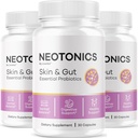 (3 Pack) Neotonics Capsules - Official Neotonics Skin & Gut Essential Probiotika, Advanced Formel Neotonics Skin og Gut Organic, All Natural Supplement Neotonics Review, 90 Kapsler til 5 Måneder