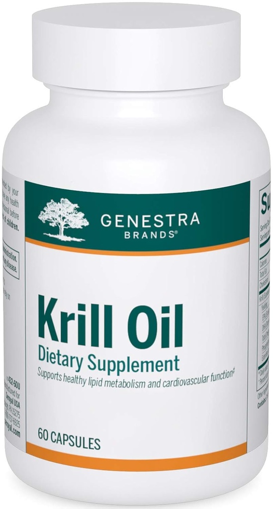 Genestra Brands Krill Oil against 124; Blanding af Omega-3 fedtsyrer, fosfolipider og Astaxanthin area 124; 60 kapsler