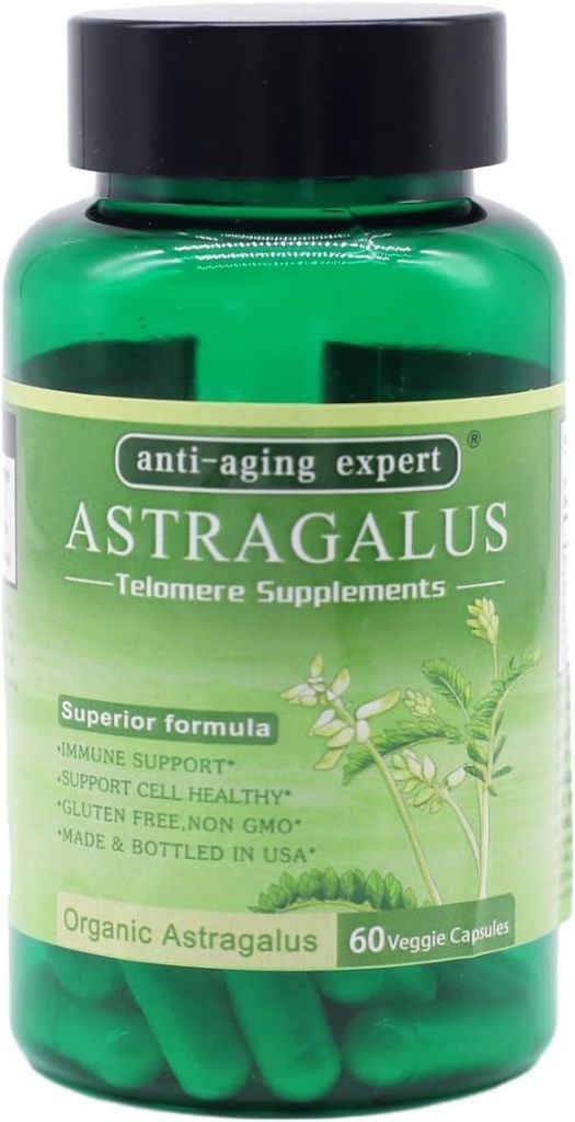 Astragalus Root Organic Extract 650mg, Schisandra Berries, Ligustrum Berry, 80% American Ginseng, Immunsystemet Antioxidants Supports, Sund Aging, Made in USA