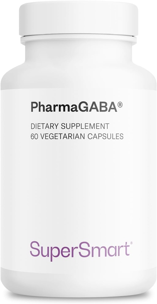 Supersmart - Pharma GABA 125mg per Day (Patented & Highly Bioavailable) - Natural Gamma Aminobutyric Acid GABA Supplement | Non-GMO & Gluten Free - 60 Vegetarian Capsules
