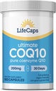 LifeCaps CoQ10 200mg - Ultimate CoQ10 - Ultra High Absorption Q10 Kosttilskud - 60 Tælling