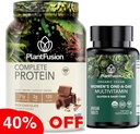 PlantFusion Protein Powder & Organic Women 's Multivitamin Bundle - 21g Plantbaseret protein med BCAA' er, rene ingredienser, og lækker smag Plus 19 essentielle vitaminer til energi, Immunitet & Hea