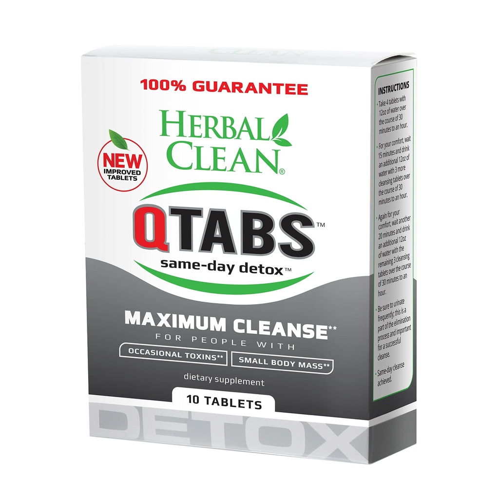Urte Clean - QTabs Same-Day Detox, Portable and Discreet, 10 tabletter