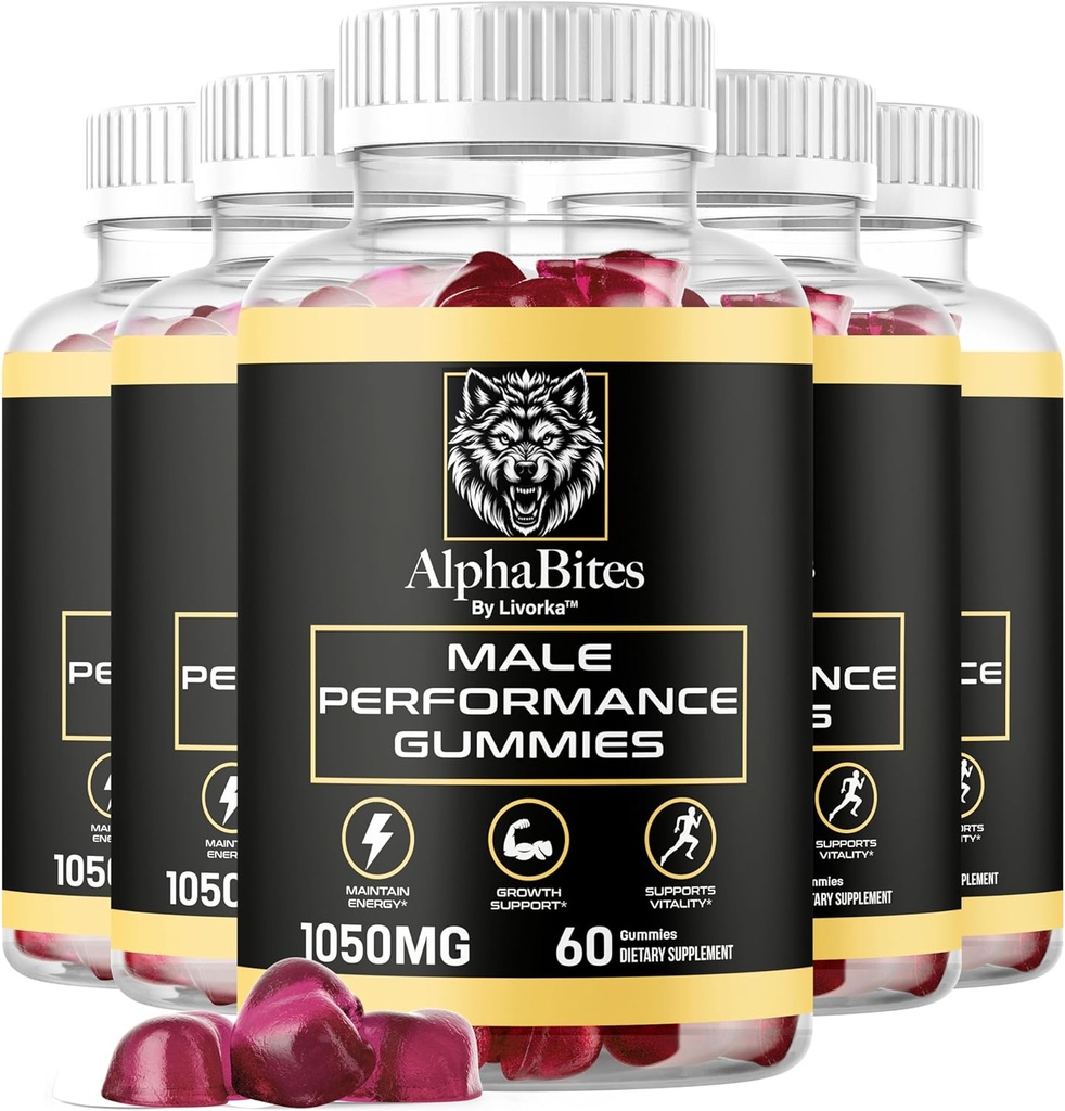 LIVORDA (5 Pack) Alpha Bites Gummies, Alpha Bites, AlphaBites Gummies, Advanced AlphaBites Formel, 150 Greve
