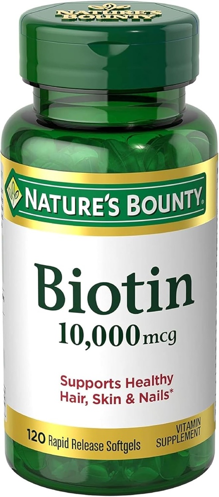 Nature 's Bounty Biotin 10000 mcg Ultra Strength - 120 Softgels, pakke med 4