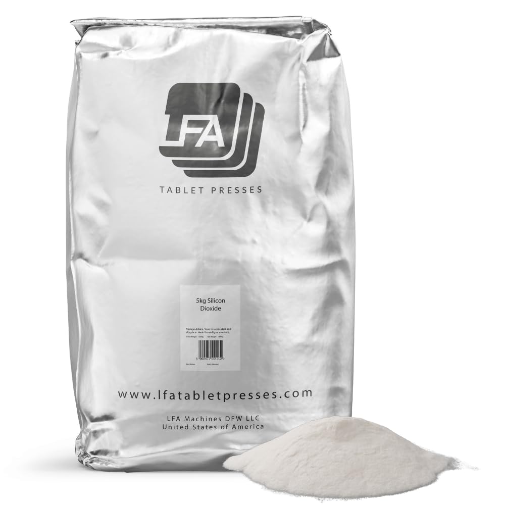 Silicon Dioxide - Anticaking Agent - 5 kg (11 lb) - Food Grade Silica Powder - Moisture-Absorbing Glidant for Tablet Press & Capsule Filler Pill Mix