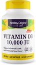 Sund oprindelse D3 10. 000 IE vitamin (ikke- GMO, høj potens, benstøtte, immunforsvar, gluten fri), 120 Softgels