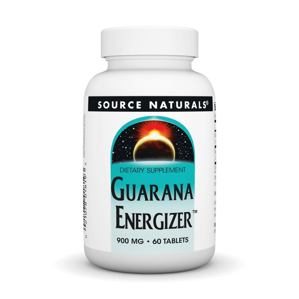 Source Naturals Guarana Energizer, Kosttilskud - understøtter en lang levetid energi Boost * 900 mg - 60 tabletter