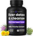 NutraChamps lever rense Detox & reparation Formel, 20 + urter: Mælk Thistle Extract med Silymarin, Artiskok, Mælkepulver, Chicory Root Powder, Lever support piller supplement, 60 kapsler