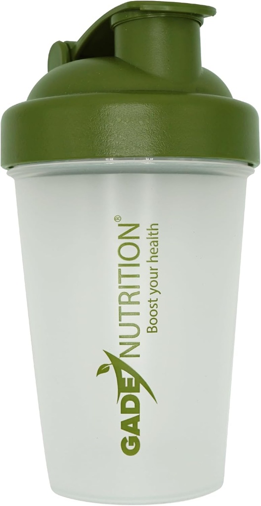 Gade Nutrition Shaker Bottle Blender - 16oz - 400ml | BPA free and phthalate-free | Pre Workout Protein Drink Cocktail Shaker Cup, Leak Proof Lid
