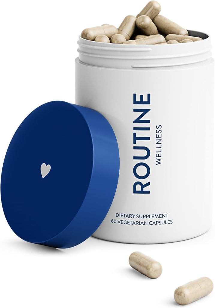 Rutine Wellness Hårvækst Supplement - Klinisk testet for Thicker, Fuller Hår - Reducerer Rynker, Fine Lines - Gluten Free, Ideel til kvinder og mænd med skinnende hår - 1 flaske, 30 dages forsyning
