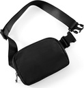 ODODOS Unisex Mini Belt taske med justerbar rem Lille Fanny Pack til træning kørende vandreture, sort