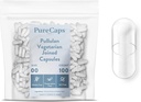 PureCaps USA - Tom Vegetar Vegan Pullulan Pill Kapsler Størrelse 00 - 124; 100 Forenede Pills - 124; Clear - 124; Non- GMO Certified