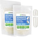 XPRS Nutra Separated Capsules Size 000-100 Count Large Empty Gelatin Capsules Separated in Bags - Premium Clear Empty 000 Pills for DIY Supplement Filling