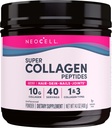 NeoCell Super Collagen Peptider, 10g Collagen Peptider per servering, Gluten Free, Keto Friendly, Non- GMO, Grass Fed, Sund Hår, Hud, Nails og Joints, Unflavored Powder, 14.1 oz., 1 Canister