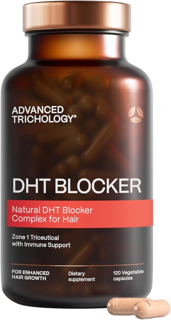 Avanceret trichologi DHT Blocker - hårvækst supplement til genetik thinning for mænd og kvinder