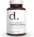 Candida Flush & Cleanse 60 Count Gut Support for Balanced Gut Flora med Oregano, Captac Acid, Probiotika, & fordøjelsesenzymer - Ikke GMO kosttilskud