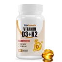 Vitamin D3 K2 (MK7) Softgel tillæg, Vitamin D3 5000 IE & K2 100MCG med MCT Oil Supplement, immunsupport, ben & tænder sundhed, Gluten- Free, Non- Gmo Beeg 124; 90 Softgels