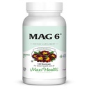 Maxi Health MAG 6 - Magnesium (som oxid, Glycinat) med vitamin B6 - Migræne, muskelkramper, Nyre Stone Support - Magnesium supplement til kvinder og mænd - 120 kapsler - Kosher